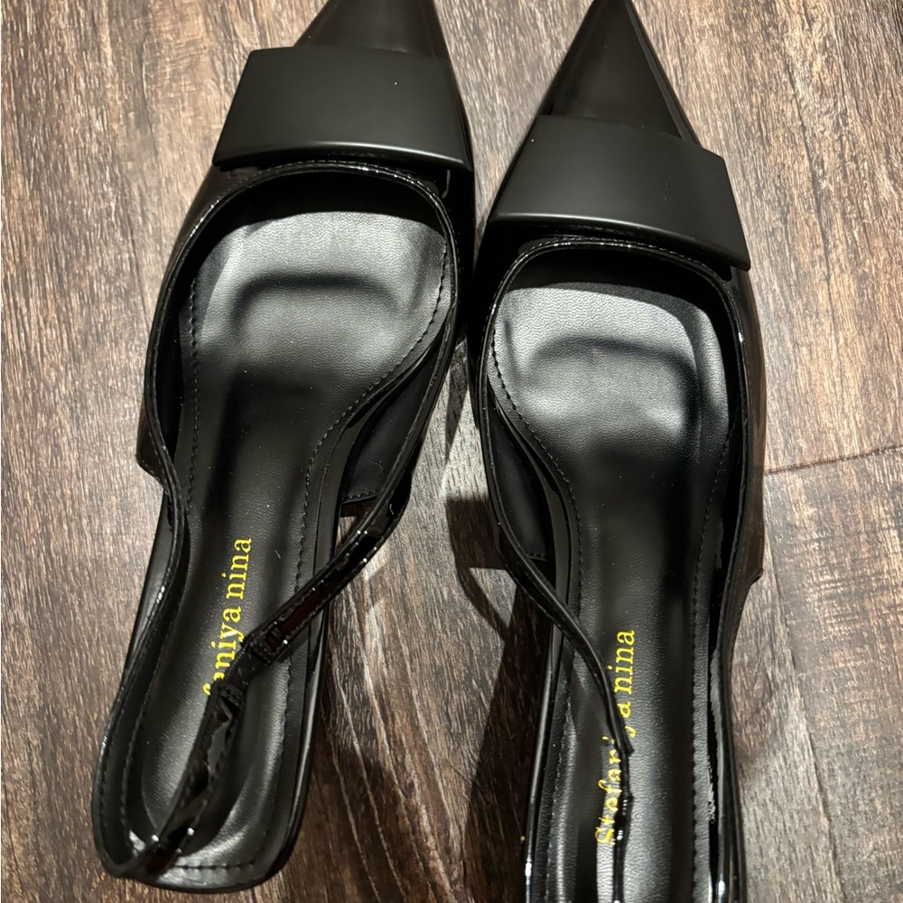 Stylish Black Slingback Heels